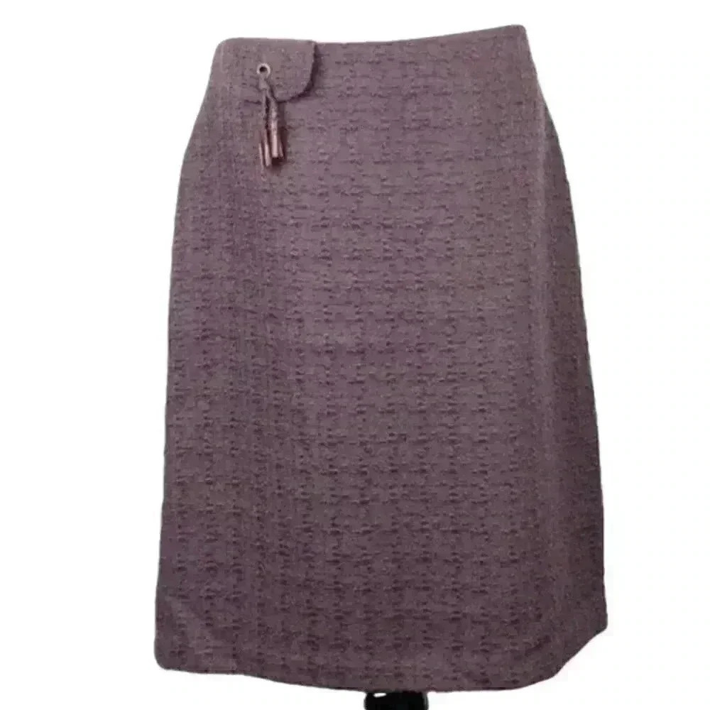 David Meister skirt Size 10 woven 98% wool pencil